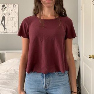 Top shop scalloped tshirt